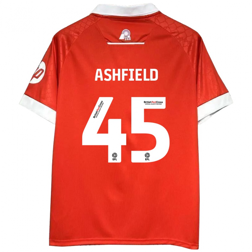 Dames Harry Ashfield #45 Rood Wit Thuisshirt Thuistenue 2024/25 T-Shirt België