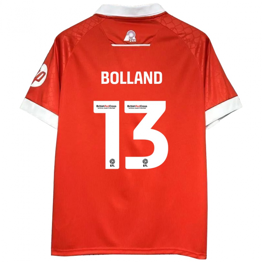 Dames Charlotte Bolland #13 Rood Wit Thuisshirt Thuistenue 2024/25 T-Shirt België