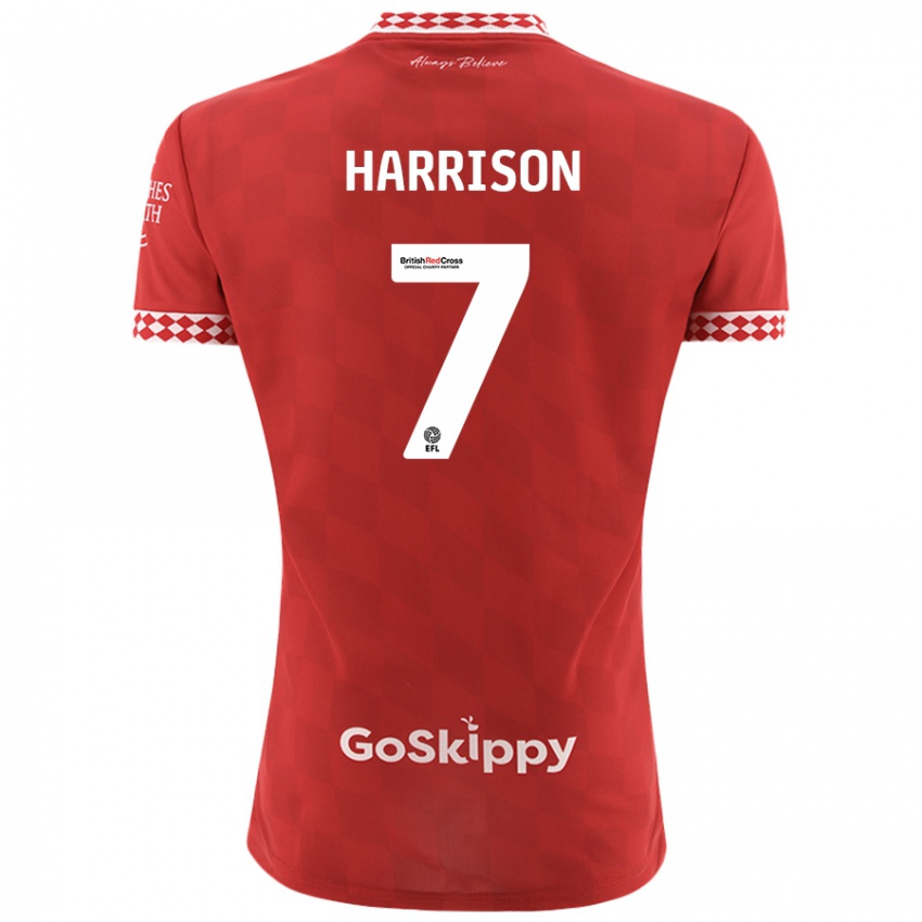 Dames Abi Harrison #7 Rood Thuisshirt Thuistenue 2024/25 T-Shirt België