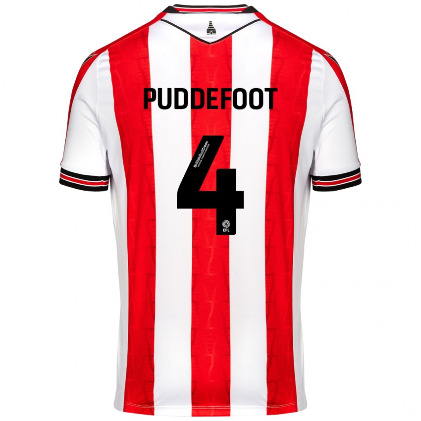 Dames Danielle Puddefoot #4 Rood Wit Thuisshirt Thuistenue 2024/25 T-Shirt België