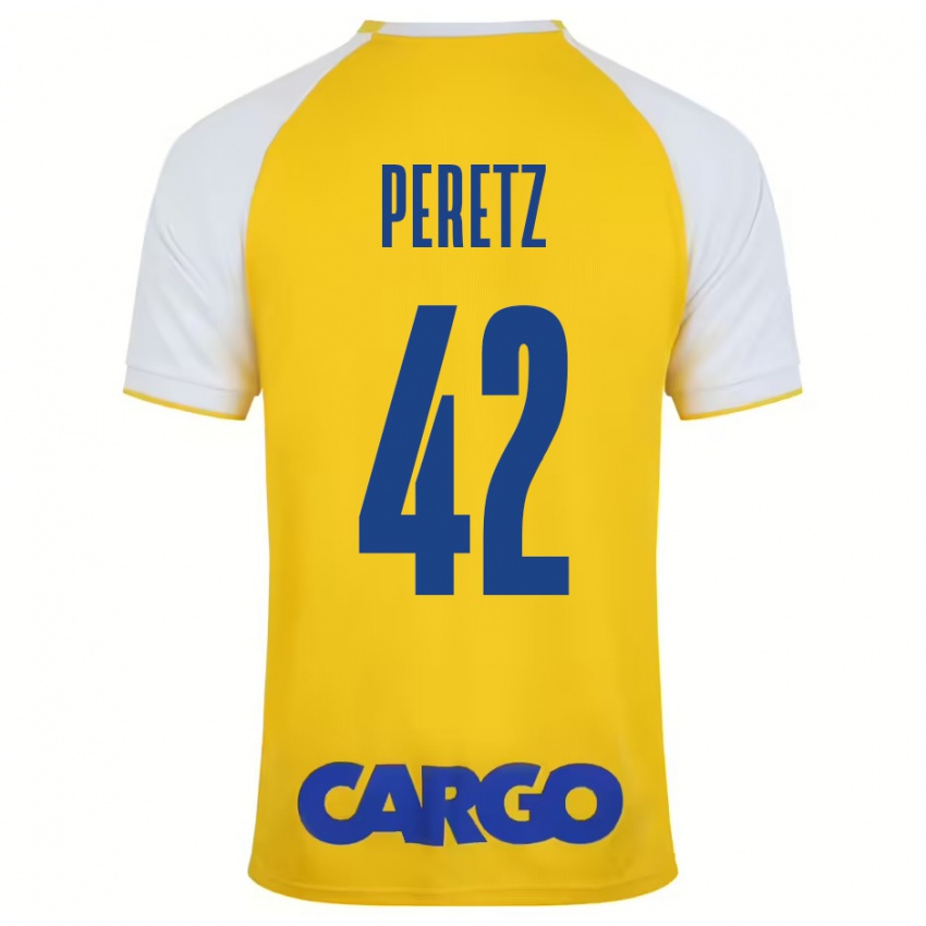 Dames Dor Peretz #42 Geel Wit Thuisshirt Thuistenue 2024/25 T-Shirt België