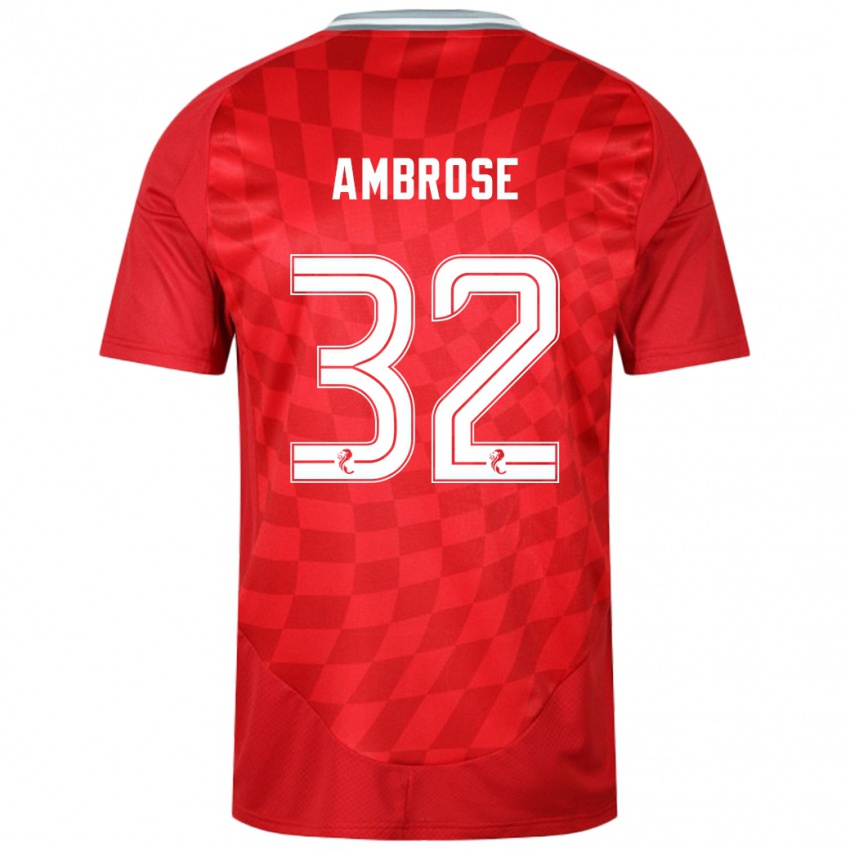 Dames Peter Ambrose #32 Rood Thuisshirt Thuistenue 2024/25 T-Shirt België