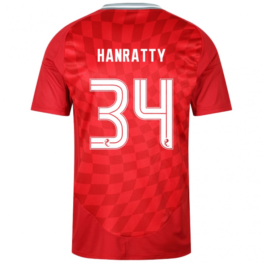 Dames Kevin Hanratty #34 Rood Thuisshirt Thuistenue 2024/25 T-Shirt België