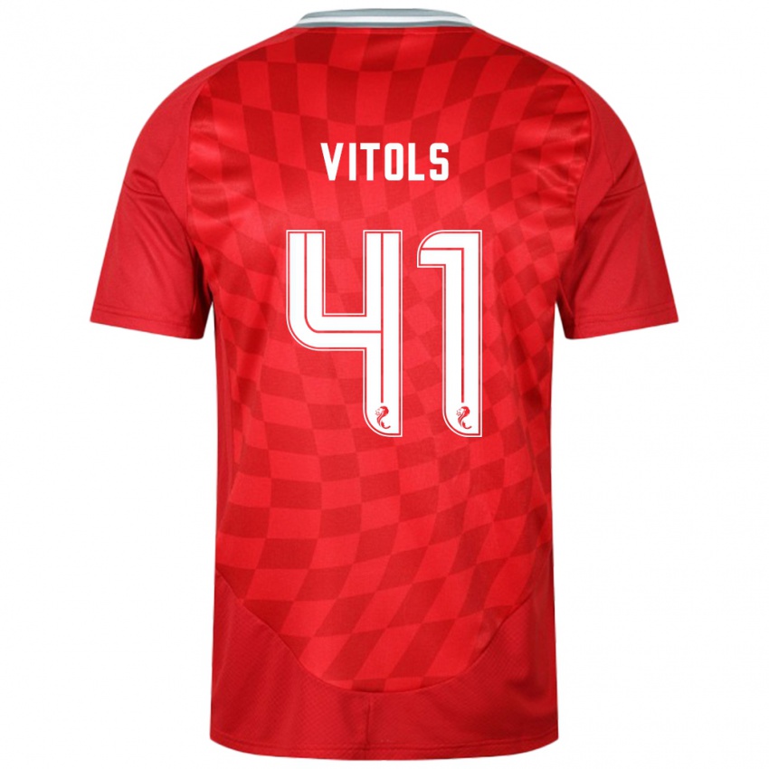 Dames Rodrigo Vitols #41 Rood Thuisshirt Thuistenue 2024/25 T-Shirt België