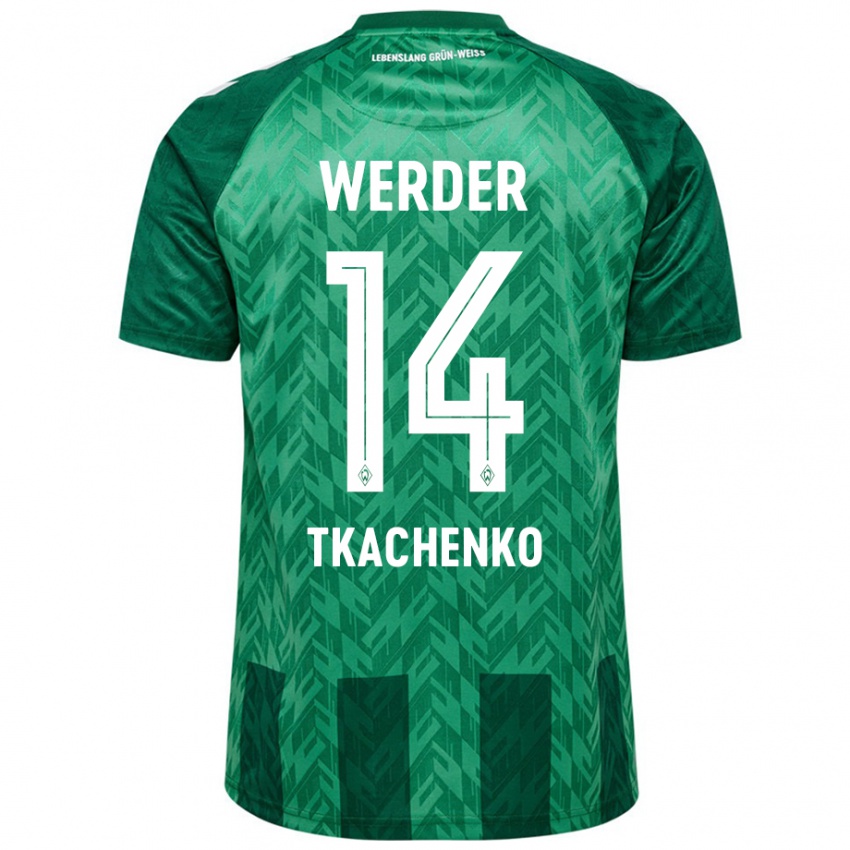 Dames Oleksandr Tkachenko #14 Groen Thuisshirt Thuistenue 2024/25 T-Shirt België