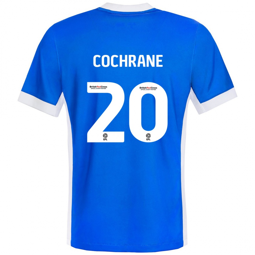 Femme Maillot Alex Cochrane #20 Bleu Blanc Tenues Domicile 2024/25 T-Shirt Belgique