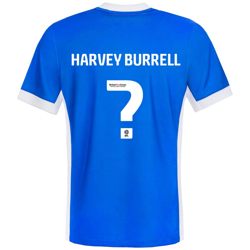 Femme Maillot William Harvey Burrell #0 Bleu Blanc Tenues Domicile 2024/25 T-Shirt Belgique