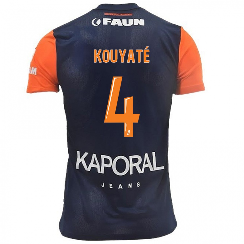 Femme Maillot Kiki Kouyaté #4 Bleu Marine Orange Tenues Domicile 2024/25 T-Shirt Belgique