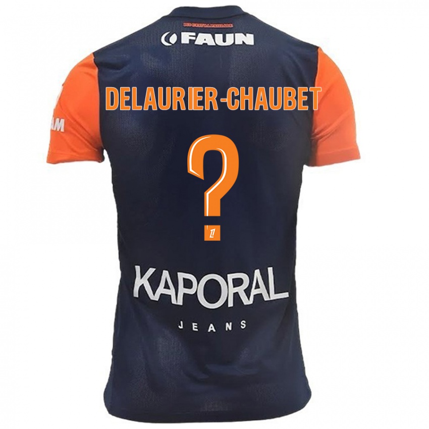 Femme Maillot Tom Delaurier-Chaubet #0 Bleu Marine Orange Tenues Domicile 2024/25 T-Shirt Belgique