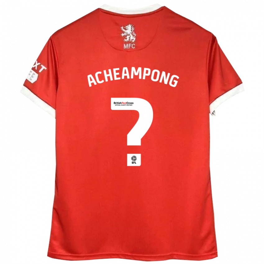 Dames Prince Acheampong #0 Rood Wit Thuisshirt Thuistenue 2024/25 T-Shirt België