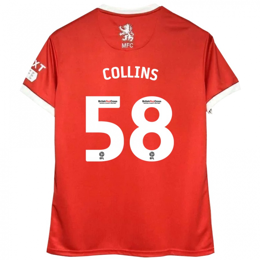 Damen Sam Collins #58 Rot Weiß Heimtrikot Trikot 2024/25 T-Shirt Belgien