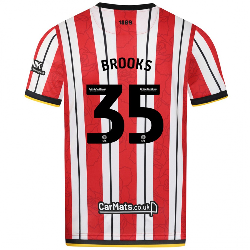 Dames Andre Brooks #35 Rood Witte Strepen Thuisshirt Thuistenue 2024/25 T-Shirt België