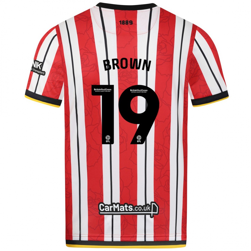 Dames Alanta Brown #19 Rood Witte Strepen Thuisshirt Thuistenue 2024/25 T-Shirt België