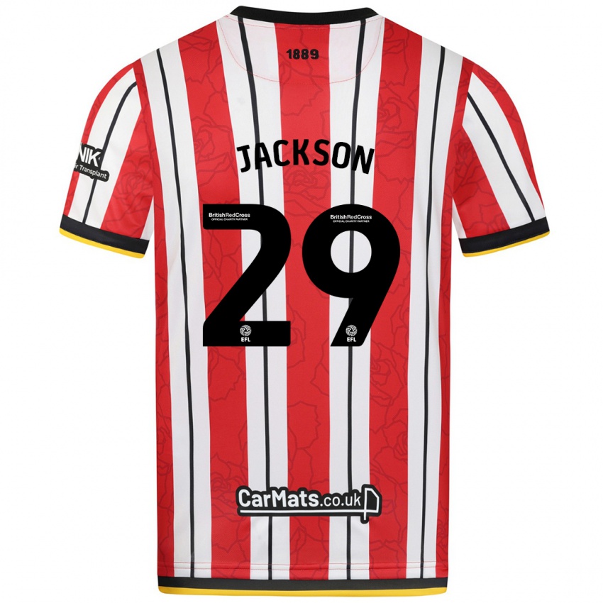 Dames Fallon Olivia Connolly-Jackson #29 Rood Witte Strepen Thuisshirt Thuistenue 2024/25 T-Shirt België