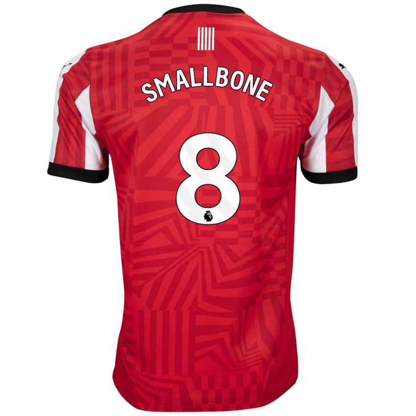 Femme Maillot Will Smallbone #8 Rouge Blanc Tenues Domicile 2024/25 T-Shirt Belgique