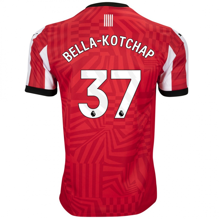 Femme Maillot Armel Bella-Kotchap #37 Rouge Blanc Tenues Domicile 2024/25 T-Shirt Belgique