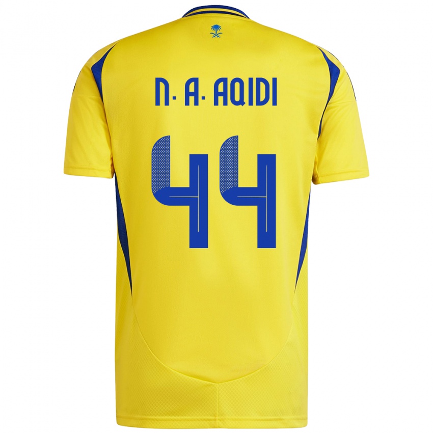 Dames Nawaf Al-Aqidi #44 Geel Blauw Thuisshirt Thuistenue 2024/25 T-Shirt België