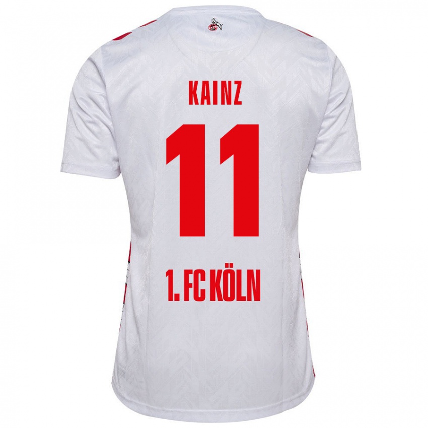 Femme Maillot Florian Kainz #11 Blanc Rouge Tenues Domicile 2024/25 T-Shirt Belgique