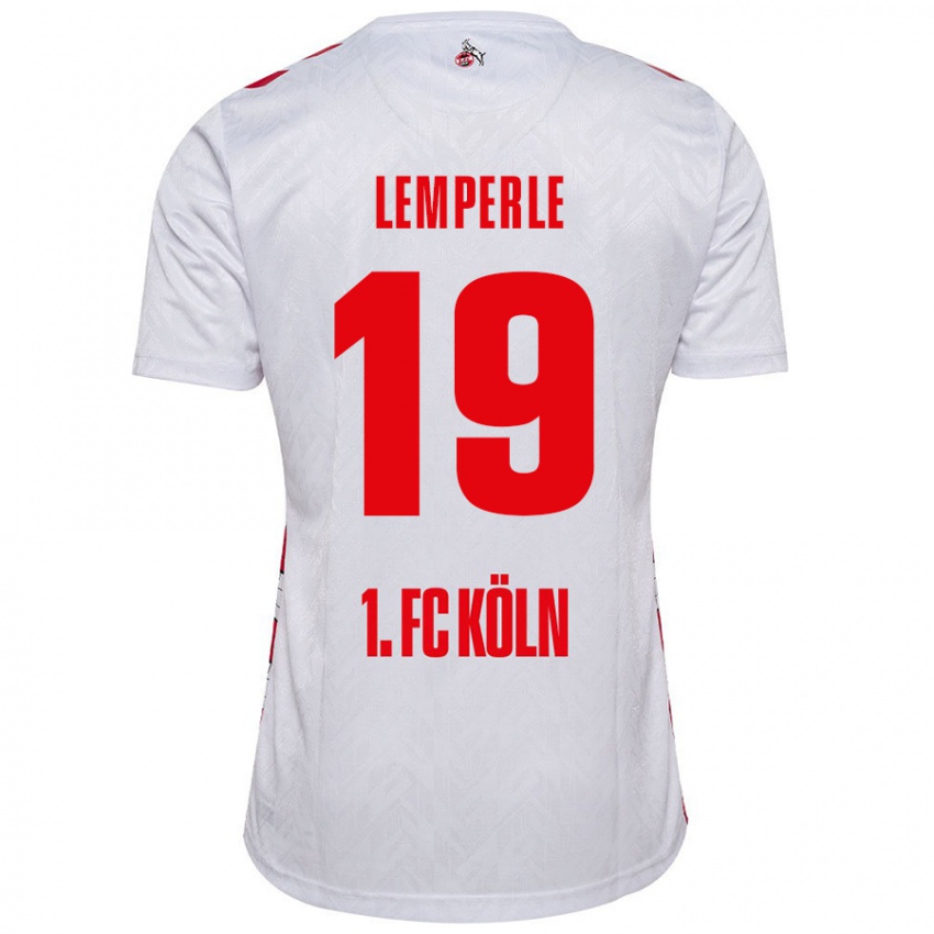 Femme Maillot Tim Lemperle #19 Blanc Rouge Tenues Domicile 2024/25 T-Shirt Belgique