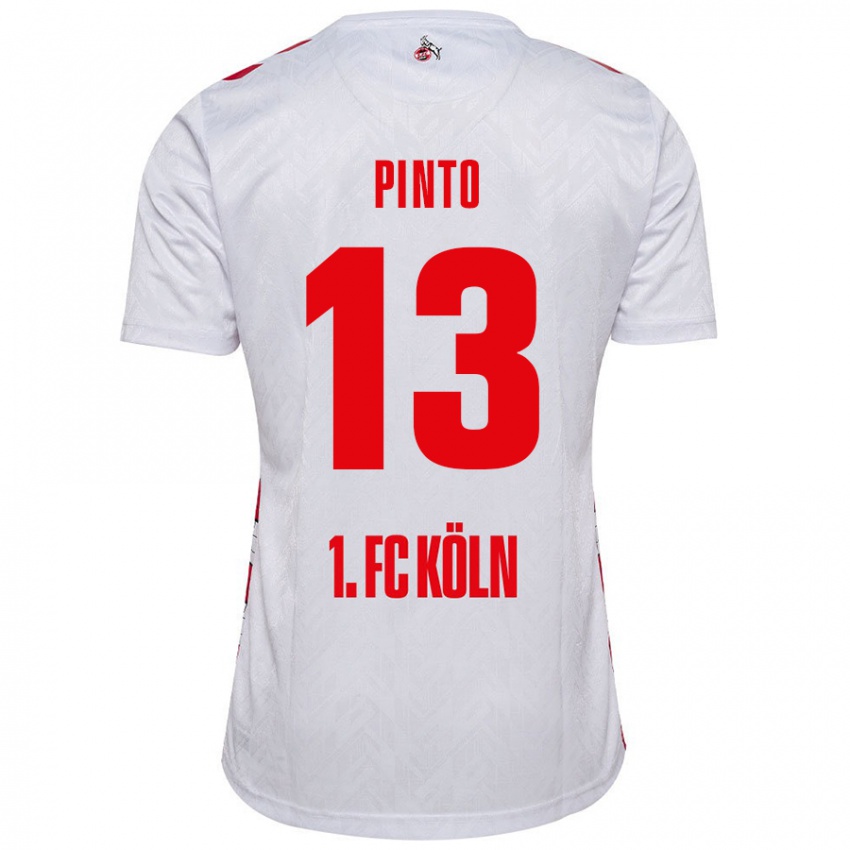 Femme Maillot João Pinto #13 Blanc Rouge Tenues Domicile 2024/25 T-Shirt Belgique