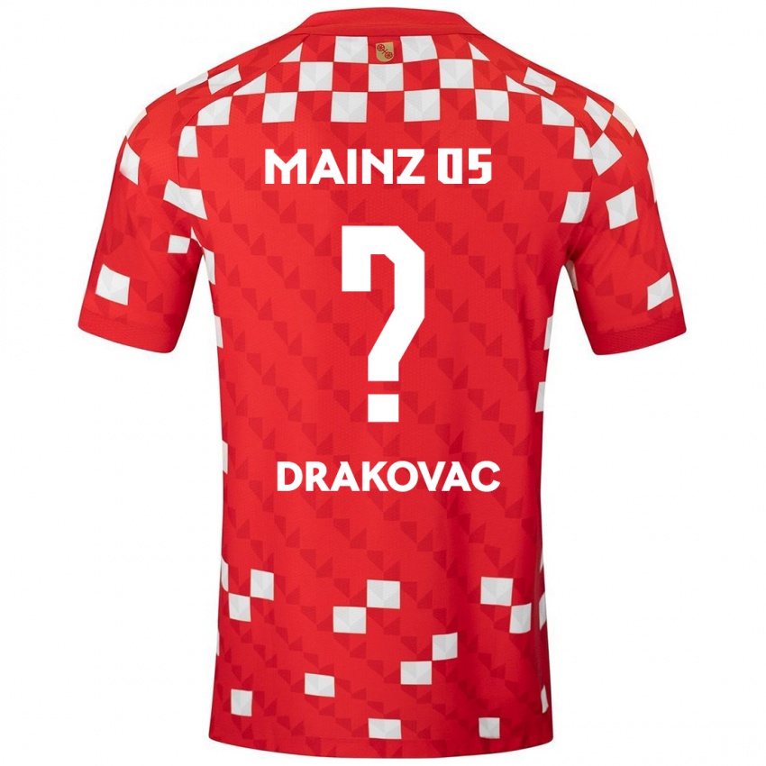 Dames Benjamin Drakovac #0 Wit Rood Thuisshirt Thuistenue 2024/25 T-Shirt België