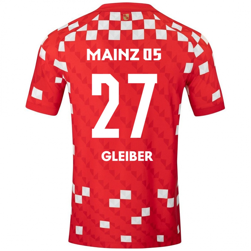 Dames Daniel Gleiber #27 Wit Rood Thuisshirt Thuistenue 2024/25 T-Shirt België