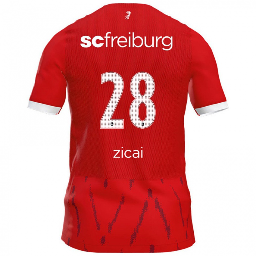 Femme Maillot Cora Zicai #28 Rouge Tenues Domicile 2024/25 T-Shirt Belgique