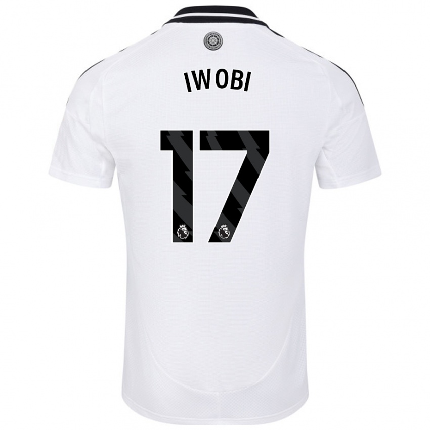 Femme Maillot Alex Iwobi #17 Blanc Tenues Domicile 2024/25 T-Shirt Belgique