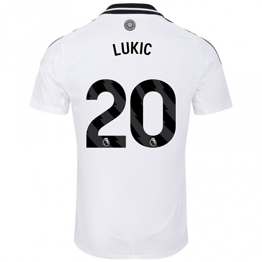 Femme Maillot Saša Lukić #20 Blanc Tenues Domicile 2024/25 T-Shirt Belgique