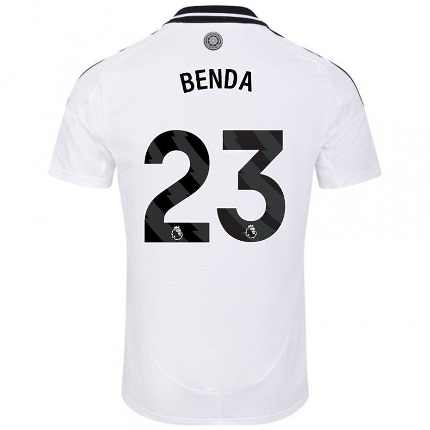 Femme Maillot Steven Benda #23 Blanc Tenues Domicile 2024/25 T-Shirt Belgique