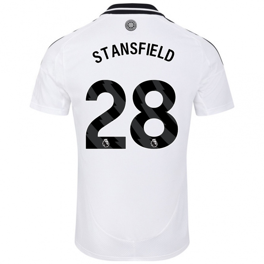 Femme Maillot Jay Stansfield #28 Blanc Tenues Domicile 2024/25 T-Shirt Belgique