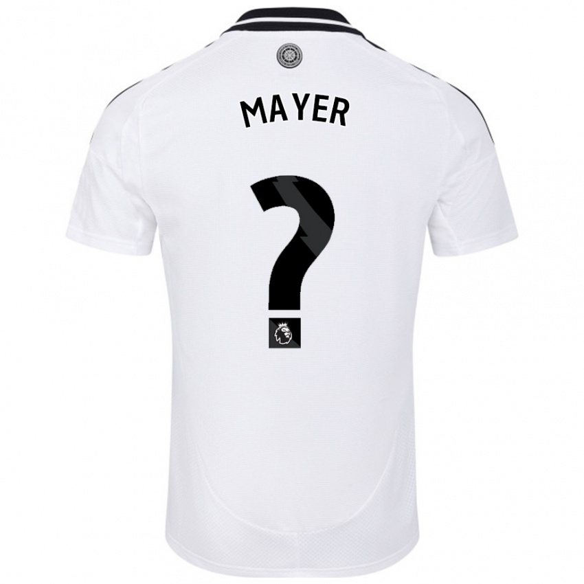 Femme Maillot Oliver Mayer #0 Blanc Tenues Domicile 2024/25 T-Shirt Belgique