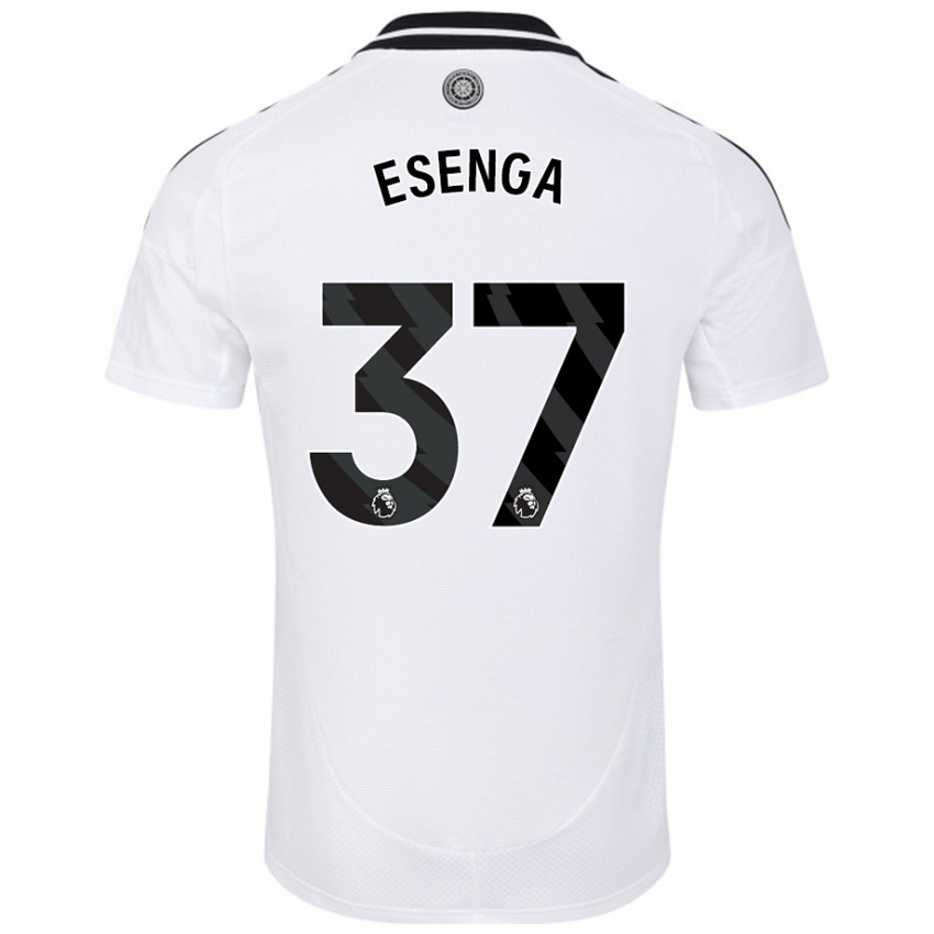 Femme Maillot Jonathan Esenga #37 Blanc Tenues Domicile 2024/25 T-Shirt Belgique