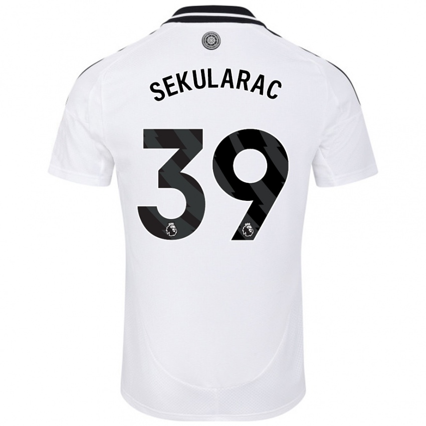 Femme Maillot Kristian Sekularac #39 Blanc Tenues Domicile 2024/25 T-Shirt Belgique