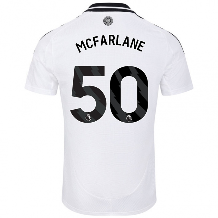 Femme Maillot Callum Mcfarlane #50 Blanc Tenues Domicile 2024/25 T-Shirt Belgique