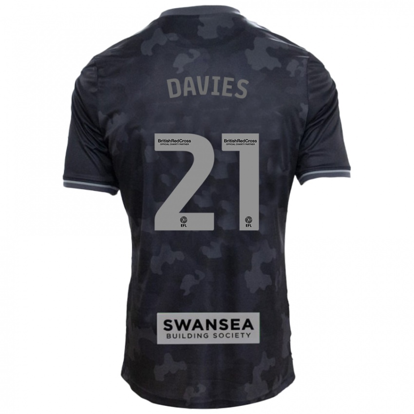 Dames Laura Davies #21 Zwart Uitshirt Uittenue 2024/25 T-Shirt België