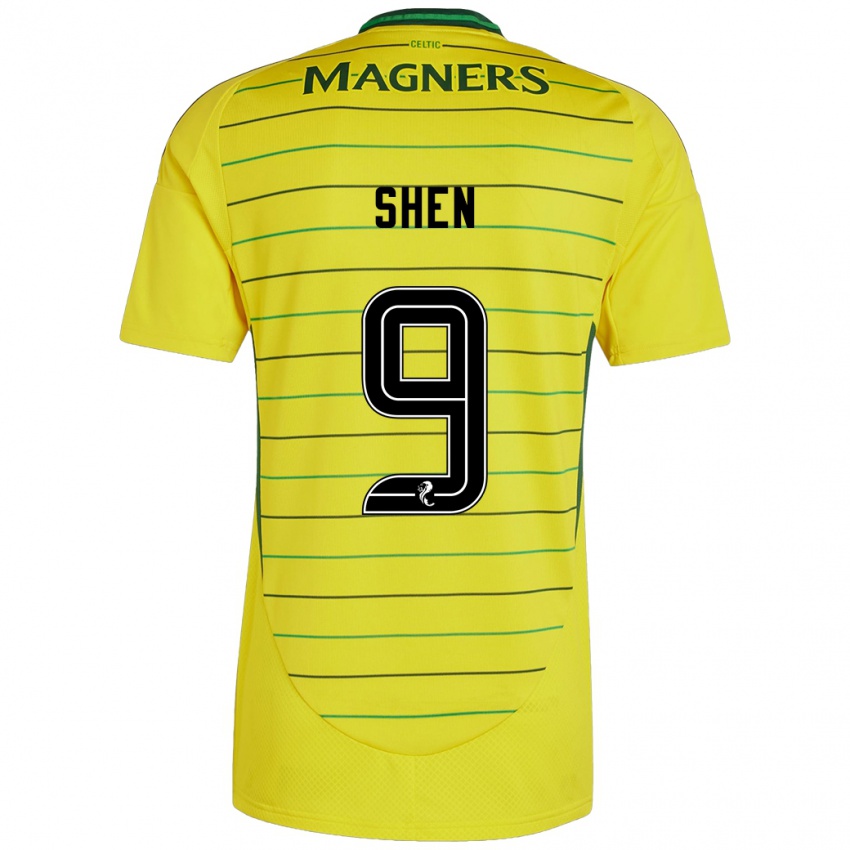 Damen Shen Mengyu #9 Gelb Auswärtstrikot Trikot 2024/25 T-Shirt Belgien