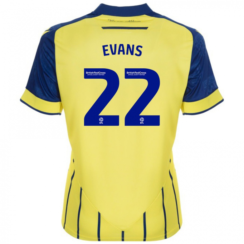 Damen Kate Evans #22 Gelb Blau Auswärtstrikot Trikot 2024/25 T-Shirt Belgien