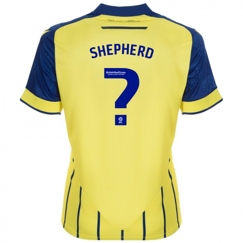 Dames Jacob Shepherd #0 Geel Blauw Uitshirt Uittenue 2024/25 T-Shirt België