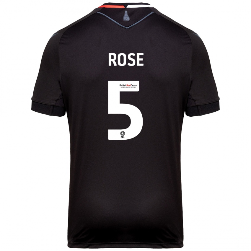 Dames Michael Rose #5 Zwart Uitshirt Uittenue 2024/25 T-Shirt België