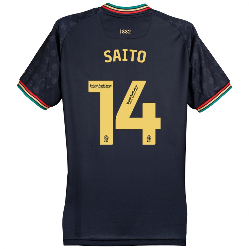 Damen Koki Saito #14 Dunkelmarineblau Auswärtstrikot Trikot 2024/25 T-Shirt Belgien