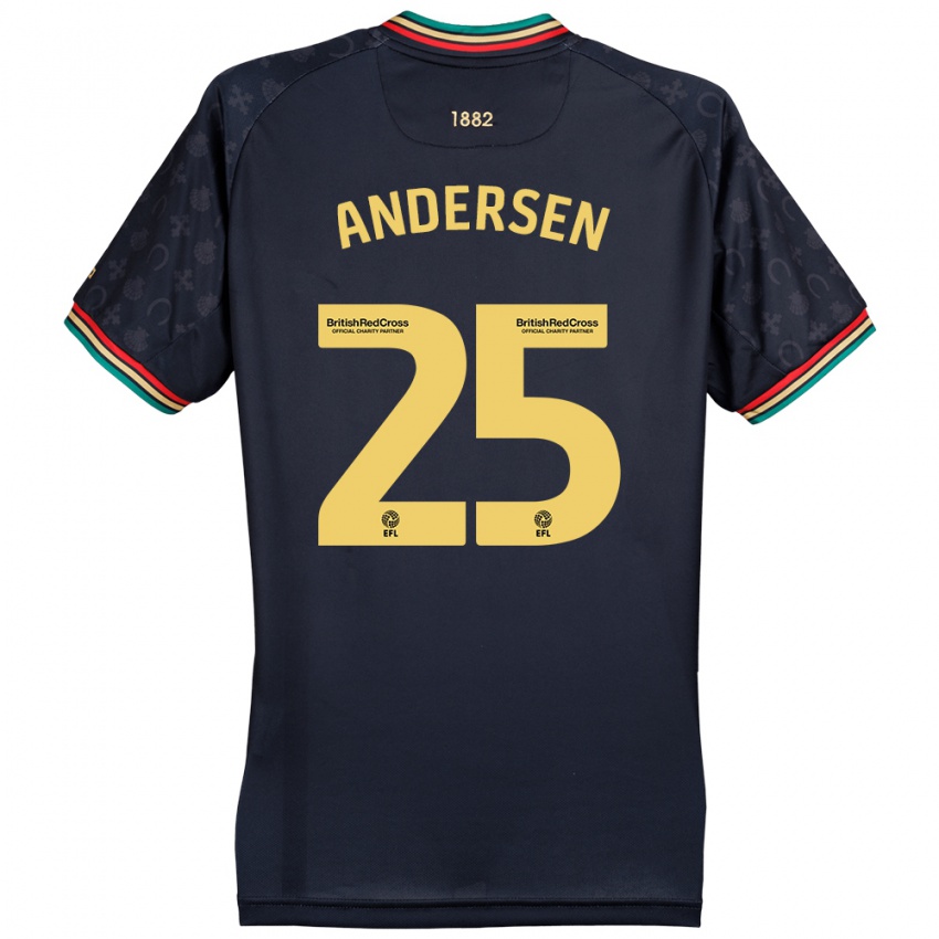 Damen Lucas Andersen #25 Dunkelmarineblau Auswärtstrikot Trikot 2024/25 T-Shirt Belgien