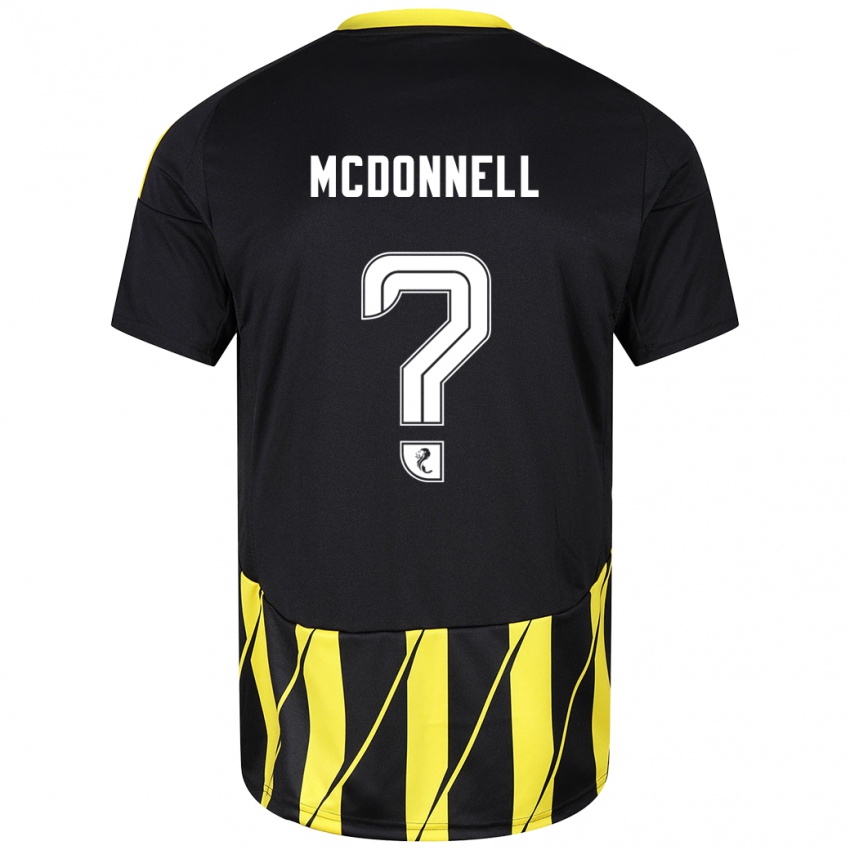 Dames Noah Mcdonnell #0 Zwart Geel Uitshirt Uittenue 2024/25 T-Shirt België