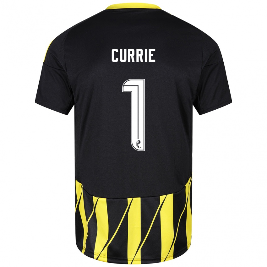 Dames Jennifer Currie #1 Zwart Geel Uitshirt Uittenue 2024/25 T-Shirt België