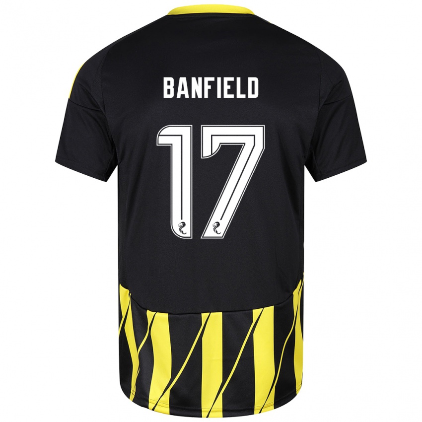 Dames Keeley Banfield #17 Zwart Geel Uitshirt Uittenue 2024/25 T-Shirt België