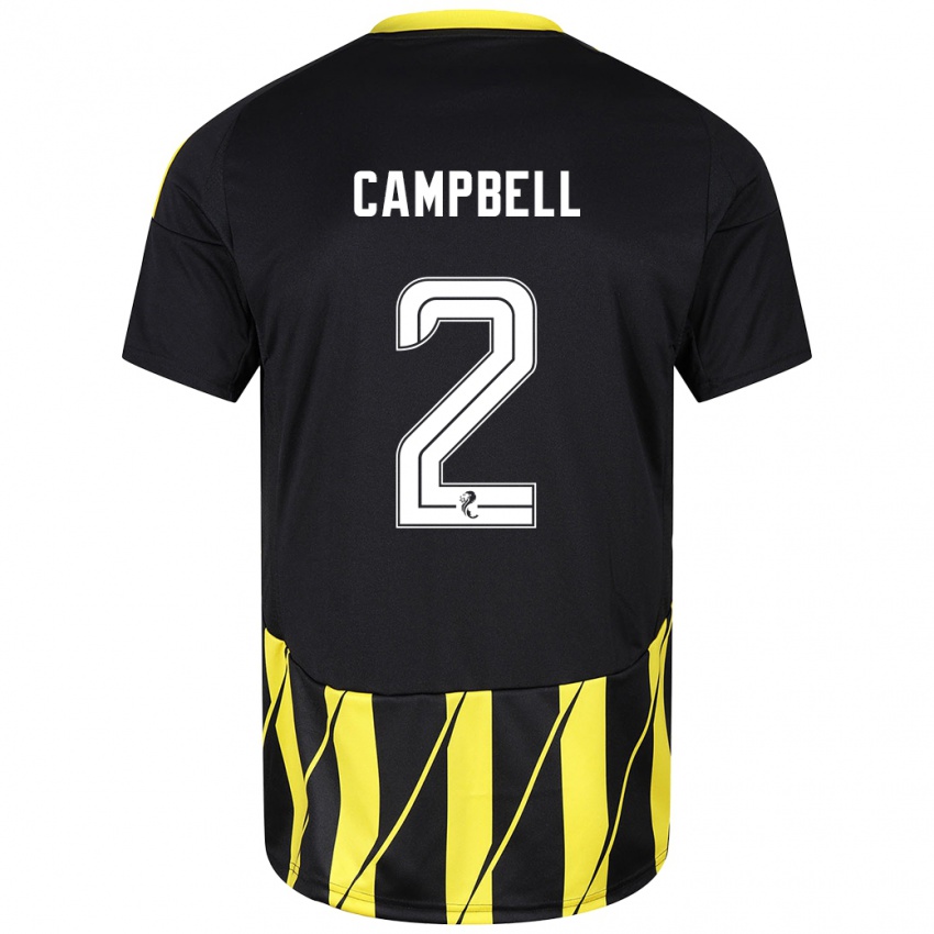 Damen Loren Campbell #2 Schwarz Gelb Auswärtstrikot Trikot 2024/25 T-Shirt Belgien