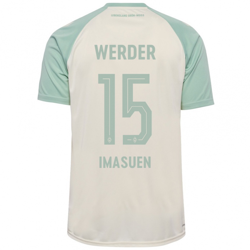 Dames Joel Imasuen #15 Off-White Lichtgroen Uitshirt Uittenue 2024/25 T-Shirt België