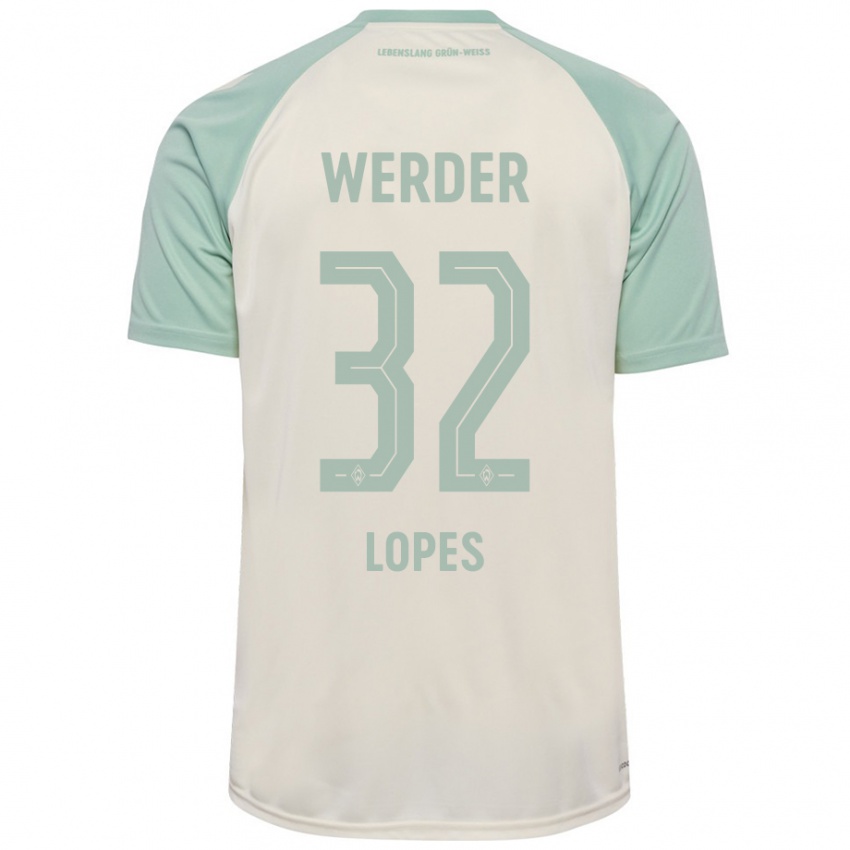 Dames Eugenio Lopes #32 Off-White Lichtgroen Uitshirt Uittenue 2024/25 T-Shirt België