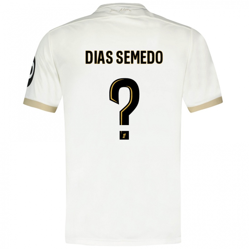 Femme Maillot Samuel Dias Semedo #0 Blanc Doré Tenues Extérieur 2024/25 T-Shirt Belgique