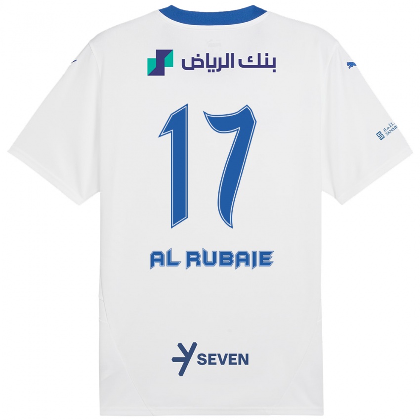 Femme Maillot Mohammed Al-Rubaie #17 Blanc Bleu Tenues Extérieur 2024/25 T-Shirt Belgique